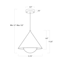 Load image into Gallery viewer, Hilton Pendant Light - line drawing.
