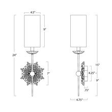 Load image into Gallery viewer, Louis Wall Light - line drawing.