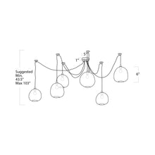 Load image into Gallery viewer, Molten Chandelier - line drawing.