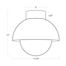 Load image into Gallery viewer, Montreux Flush Mount Ceiling Light - line drawing.