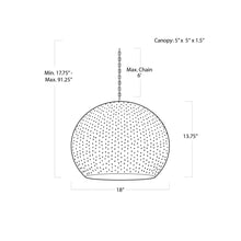 Load image into Gallery viewer, Pierced Pendant Light - line drawing.