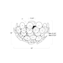 Load image into Gallery viewer, Poppy Flush Mount Ceiling Light - line drawing.