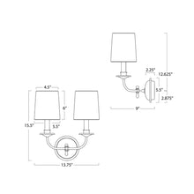 Load image into Gallery viewer, Southern Living Fisher Wall Light - line drawing.