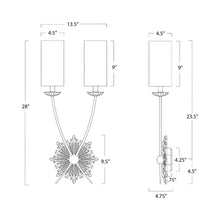 Load image into Gallery viewer, Southern Living Louis Wall Light - line drawing.