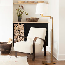 Load image into Gallery viewer, Southern Living Virtue Floor Lamp in living room.