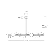 Load image into Gallery viewer, Styx Chandelier - line drawing.