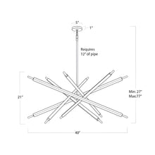 Load image into Gallery viewer, Viper Chandelier - line drawing.