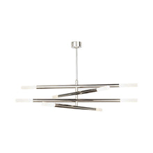 Load image into Gallery viewer, Wick Chandelier in Polished Nickel.