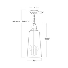 Load image into Gallery viewer, Wythe Pendant Light - line drawing.