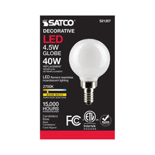 Load image into Gallery viewer, Candelabra Base G Type LED Bulb in Detail.