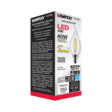 Load image into Gallery viewer, Edison Style Candelabra Base CA Type LED Bulb in Detail.