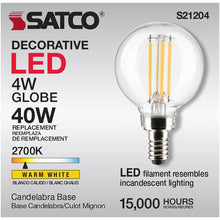 Load image into Gallery viewer, Edison Style Candelabra Base G Type LED Bulb in Detail.