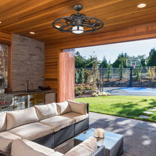 Load image into Gallery viewer, Alsace LED Fan D'Lier in living room.