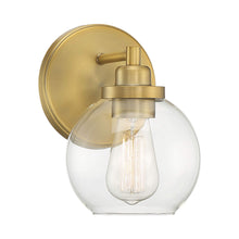 Load image into Gallery viewer, Carson Bath Wall Light in Warm Brass.