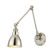 Load image into Gallery viewer, Dakota Adjustable Wall Light in Polished Nickel.
