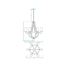 Load image into Gallery viewer, Eden Outdoor Chandelier - line drawing.