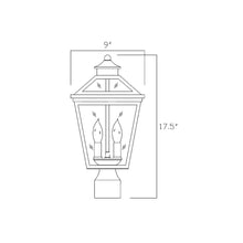 Load image into Gallery viewer, Ellijay Outdoor Post Light - line drawing.