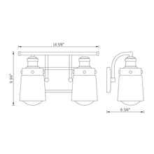Load image into Gallery viewer, Macauley Vanity Wall Light - line drawing.