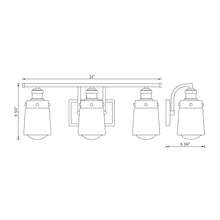 Load image into Gallery viewer, Macauley Vanity Wall Light - line drawing.
