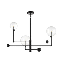 Load image into Gallery viewer, Meridian Glass Chandelier in English Bronze.
