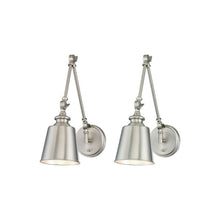 Load image into Gallery viewer, Meridian M90089 Adjustable Wall Light - Set of 2 in Brushed Nickel.