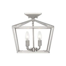 Load image into Gallery viewer, Townsend Semi Flush Mount Ceiling Light in Satin Nickel.