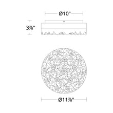 Load image into Gallery viewer, Bramble LED Flush Mount Ceiling Light - line drawing.