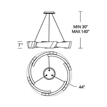 Load image into Gallery viewer, Embrace LED Pendant Light - line drawing.