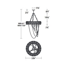 Load image into Gallery viewer, Midsummer Night LED Pendant Light - line drawing.