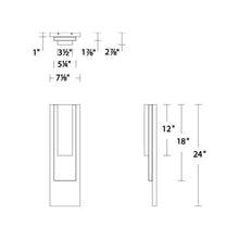 Load image into Gallery viewer, Vail Outdoor LED Wall Light - line drawing.