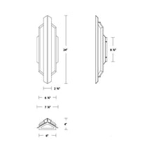 Load image into Gallery viewer, Vesta Outdoor LED Wall Light - line drawing.