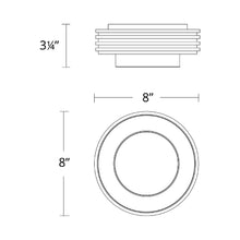 Load image into Gallery viewer, Zircle LED Flush Mount Ceiling Light - line drawing.