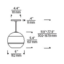 Load image into Gallery viewer, Sedona Low Voltage Pendant Light - line drawing.