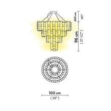 Load image into Gallery viewer, La Lollona LED Pendant Light - line drawing.