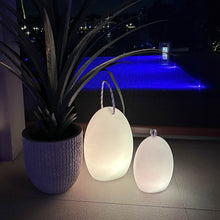 Load image into Gallery viewer, Amanda Corde Bluetooth Outdoor LED Table Lamp in Outside Area.