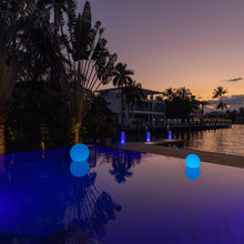 Load image into Gallery viewer, Ball Bluetooth Outdoor LED Lamp in Outside Area.