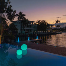 Load image into Gallery viewer, Ball Bluetooth Outdoor LED Lamp in Outside Area.