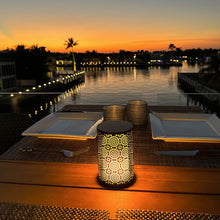 Load image into Gallery viewer, Dancing Flame Outdoor LED Table Lamp in Detail.