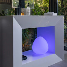 Load image into Gallery viewer, Rock Bluetooth Outdoor LED Table Lamp in bathroom.
