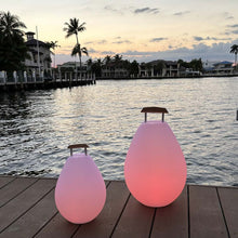 Load image into Gallery viewer, Vessel Bluetooth Outdoor LED Table Lamp in Outside Area.