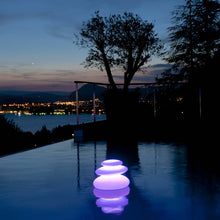 Load image into Gallery viewer, Zen Floating Bluetooth Outdoor LED Lamp in Outside Area.