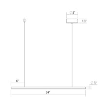 Load image into Gallery viewer, Fino™ LED Pendant Light - line drawing.