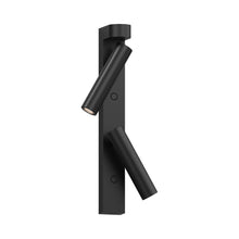 Load image into Gallery viewer, Haim Aimable LED Wall Light in Textured Black (Double/With Uplight).