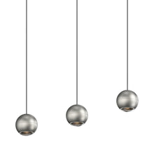 Load image into Gallery viewer, Hemisphere LED Pendant Light in Natural Anodized (3-Light).
