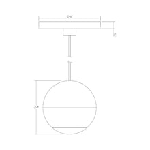Load image into Gallery viewer, Hemisphere LED Pendant Light - line drawing.