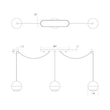 Load image into Gallery viewer, Hemisphere LED Pendant Light - line drawing.