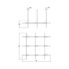 Load image into Gallery viewer, Labyrinth Square LED Pendant Light - line drawing.