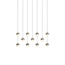 Load image into Gallery viewer, Grapes® 11-Light Rectangle LED Multipoint Pendant Light in Satin Nickel (Small).
