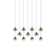 Load image into Gallery viewer, Grapes® 11-Light Rectangle LED Multipoint Pendant Light in Polished Chrome (Medium).