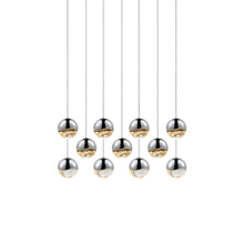Load image into Gallery viewer, Grapes® 11-Light Rectangle LED Multipoint Pendant Light in Polished Chrome (Large).